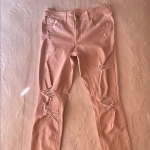 Pink Old Navy Rockstar Super Skinny Mid Rise Jeans